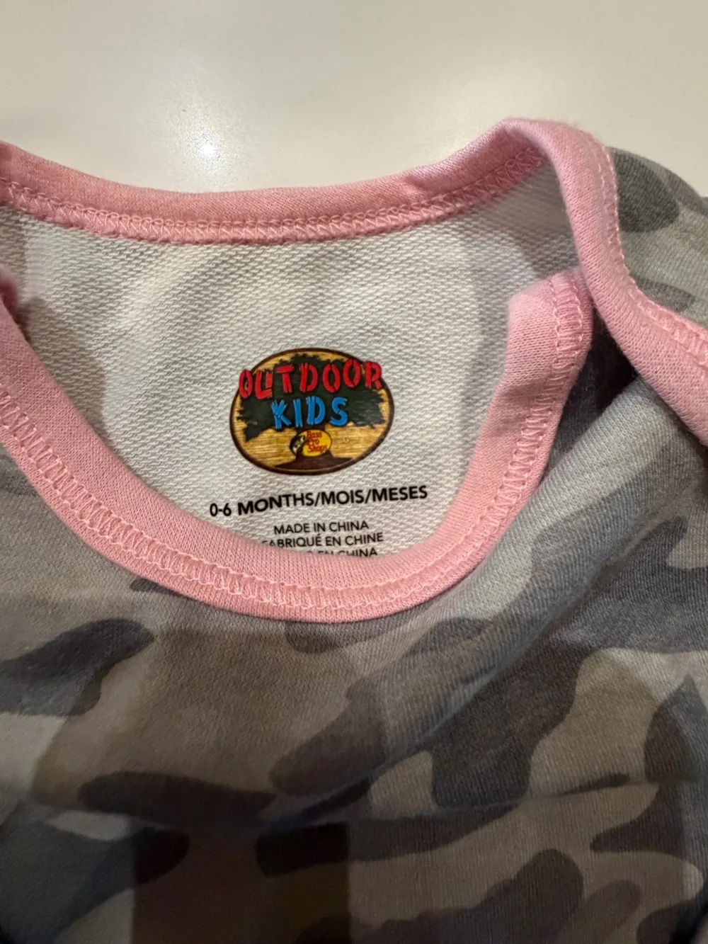 BASS PRO SHOP Girls' Gray Camo Sleep Gown with Pink Trim